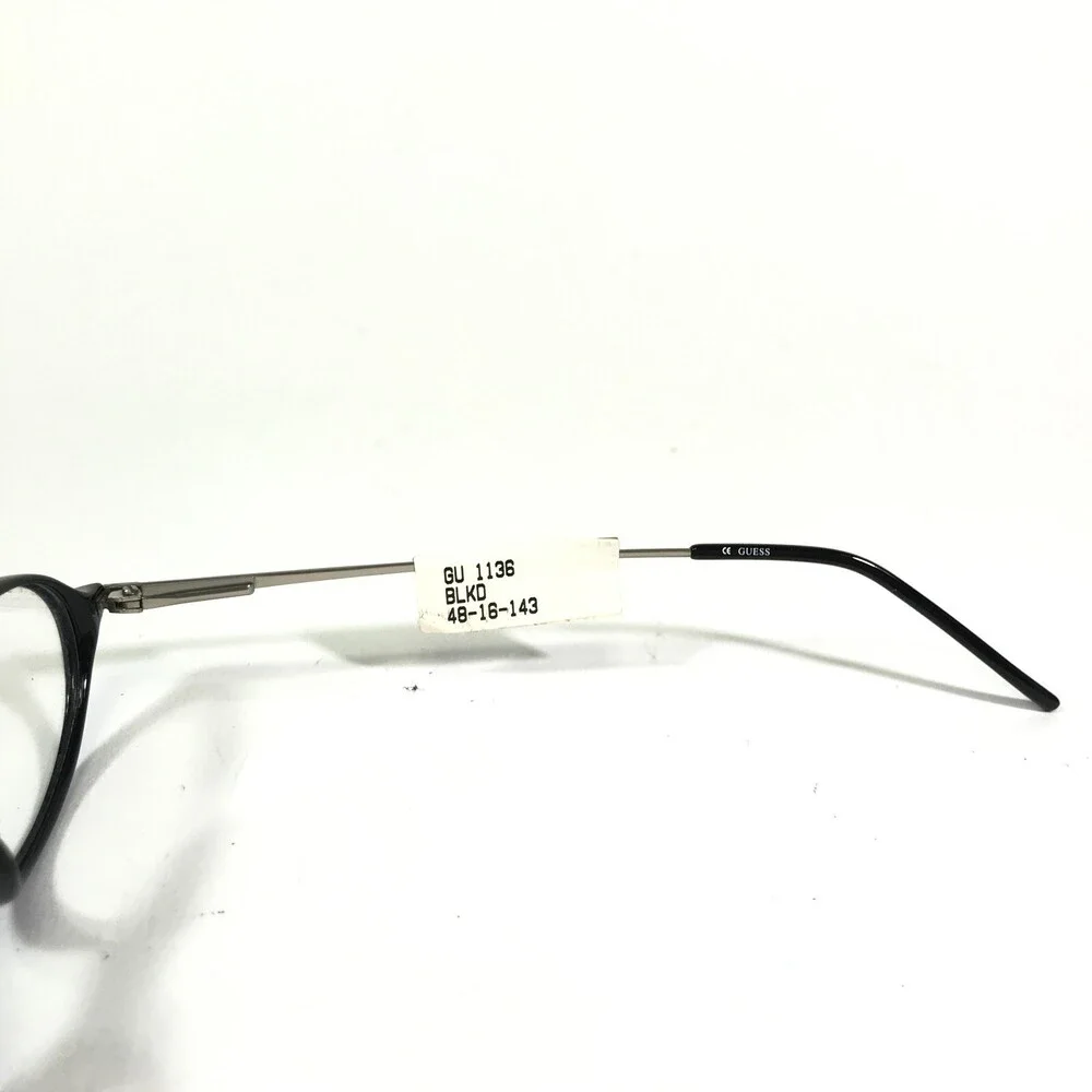 Guess Eyeglasses Frames GU1136 BLKD Grey Silver Round Full Rim 48-16-143
